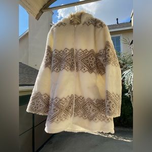 NEVER WORN Faux Fur Long Coat